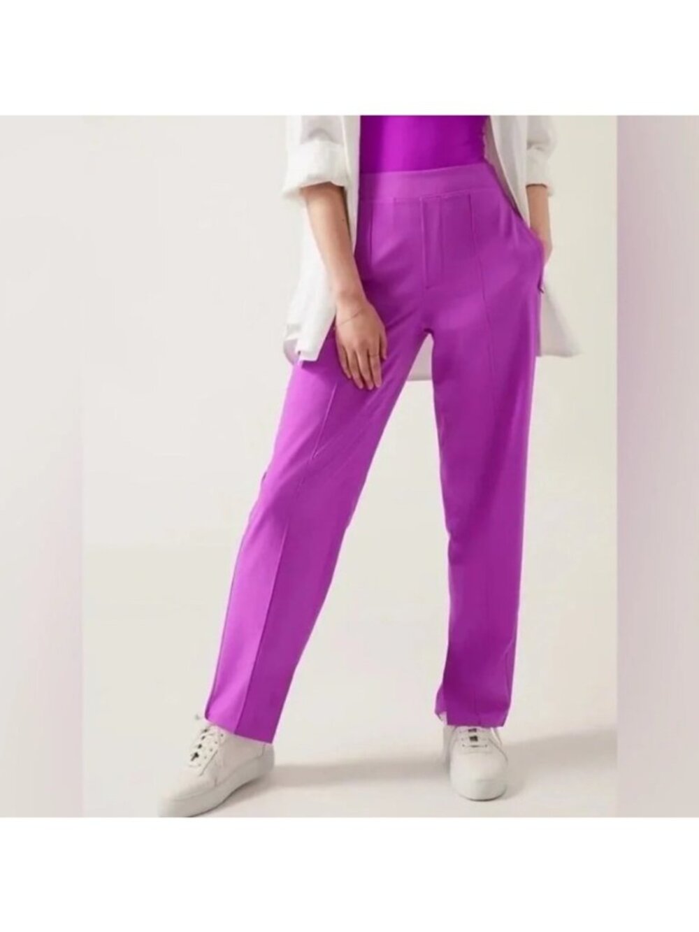 NEW Athleta Vienna Slim Pants High-Rise Purple 20 Lightweight Travel Athleisure